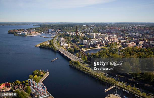 aerial view - tampere finland stock pictures, royalty-free photos & images