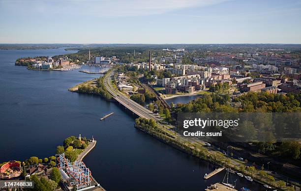 vista aérea - tampere finland - fotografias e filmes do acervo