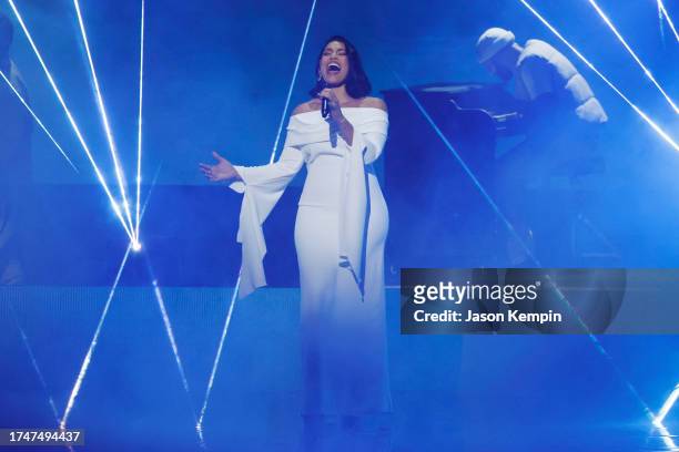Jordin Sparks performs onstage during the 54th Annual GMA Dove Awards at Lipscomb Allen Arena on October 17, 2023 in Nashville, Tennessee.