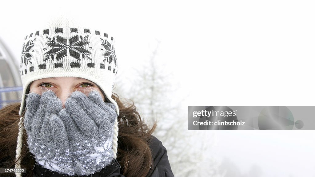 Beautiful Girl in Snow