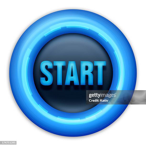 Begin Button Blue Digital Start Button Blue Photos and Premium High Res Pictures - Getty ...