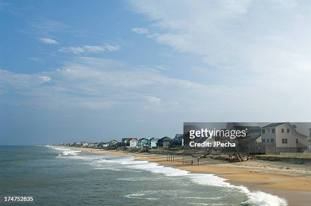 beach houses - outer banks stock pictures, royalty-free photos & images