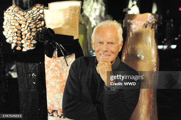 Fashion designer Giorgio Armani at the SuperPier at Hudson River Park.