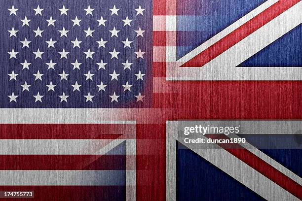usa und uk-flagge - britische flagge stock-grafiken, -clipart, -cartoons und -symbole