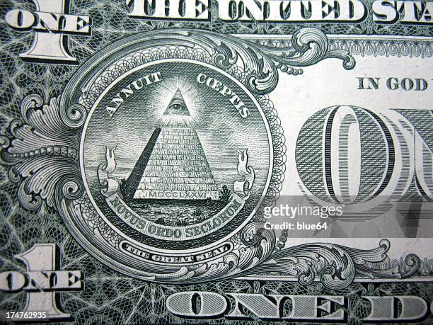 one dollar - pyramid with eye stock pictures, royalty-free photos & images