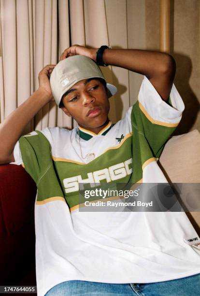 Rapper Lil Bow Wow poses for photos at the Sofitel Hotel in Chicago, Illinois in July 2004.