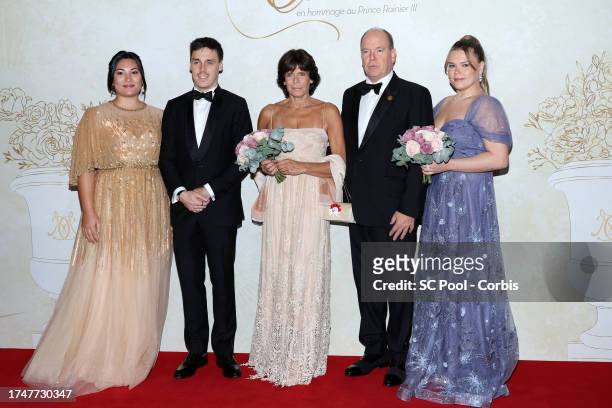 Marie Chevalier, Louis Ducruet, Princess Stephanie of Monaco, Prince Albert II of Monaco and Camille Gottlieb attend the "Bal Du Centenaire - Prince...