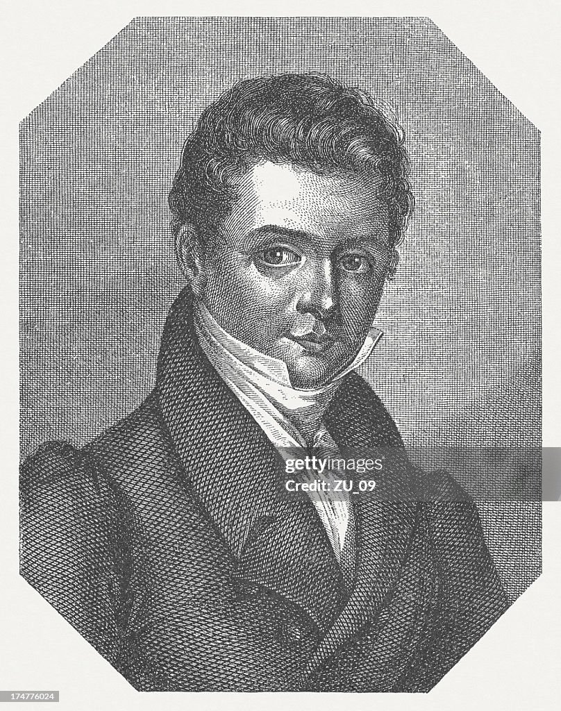 Washington Irving (1783-1859), American author, engraving, published in 1882