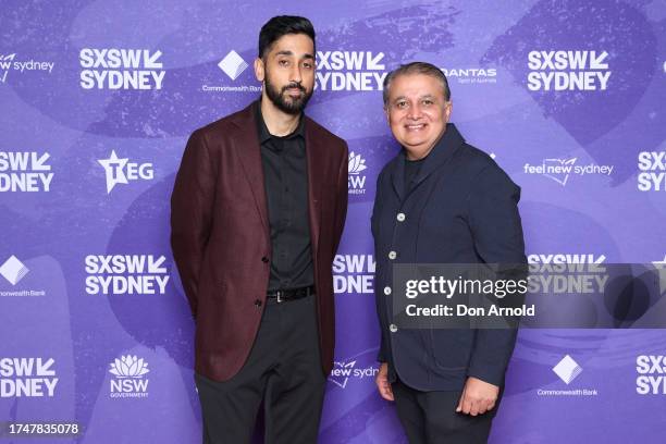 Zain Ayub and Irfan Khan attend the "Sahela" Sydney Premiere during SXSW Sydney at Event Cinemas George Street on October 21, 2023 in Sydney,...