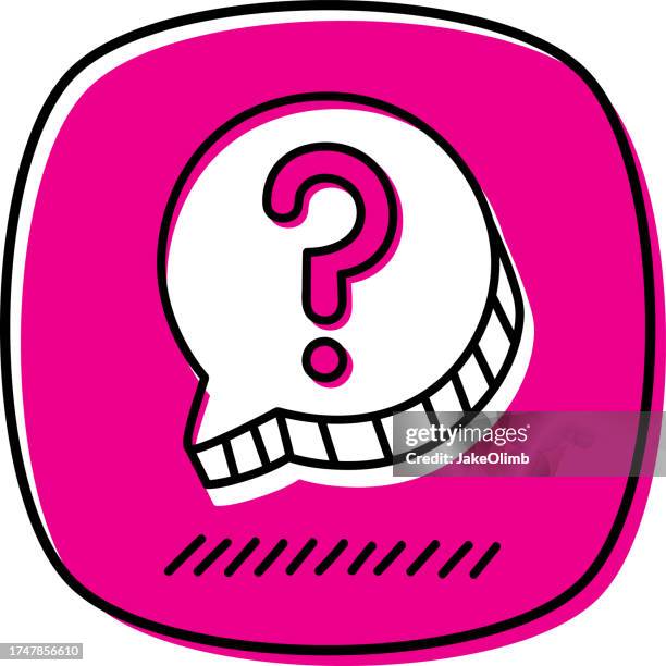 stockillustraties, clipart, cartoons en iconen met speech bubble question mark doodle 2 - vragen