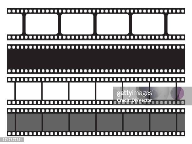 stockillustraties, clipart, cartoons en iconen met film strip vector set - fotorolletje