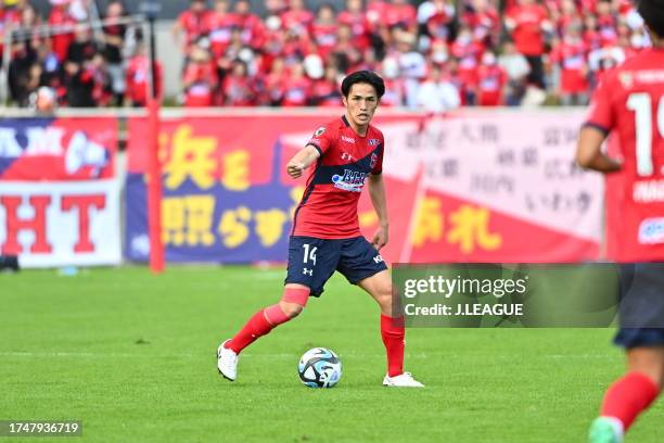 Daiki YAMAGUCHI of IWAKI FC in action during the J.LEAGUE Meiji Yasuda J2 39th Sec. Match between Iwaki FC and Shimizu S-Pulse at Iwaki Green Field...