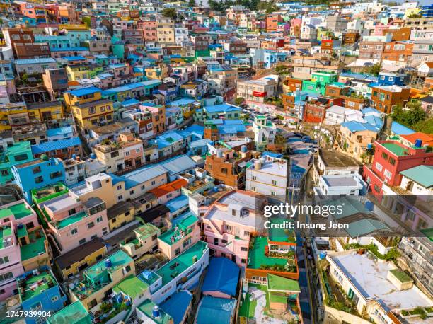 gamcheon culture village - east asia stock pictures, royalty-free photos & images