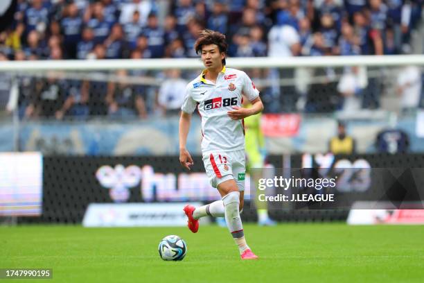 Haruya FUJII of Nagoya Grampus in action during the J.LEAGUE Meiji Yasuda J1 30th Sec. Match between Gamba Osaka and Nagoya Grampus at Panasonic...