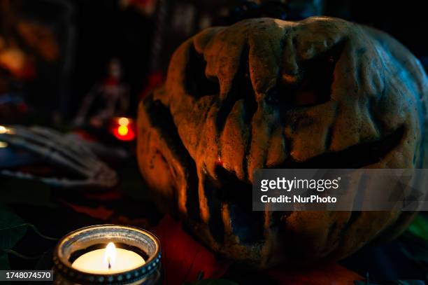Living-room is seen getting ready for the celebration of Halloween, in Nijmegen, The Netherlands, on October 26th, 2023.