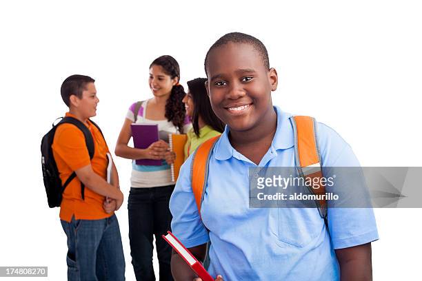 african-american student with classmates - cute 15 year old girls stock pictures, royalty-free photos & images