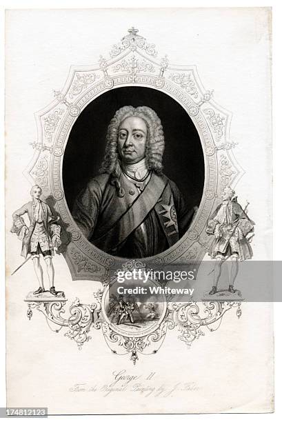 king george ii of great britain and northern ireland - george ii of great britain stock illustrations