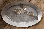 Old Metal Plater And Tarnished Silverware