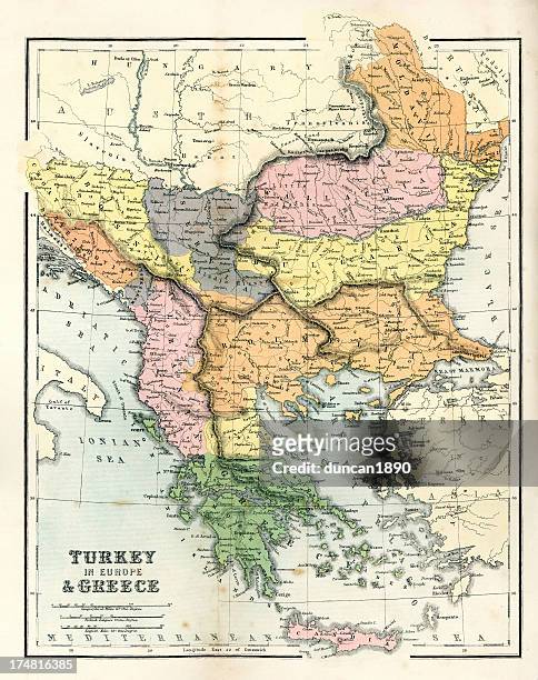 stockillustraties, clipart, cartoons en iconen met antique  map of greece - greek islands