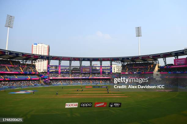 General view of play during the ICC Men's Cricket World Cup India 2023 match between England and South Africa at Wankhede Stadium on October 21, 2023...