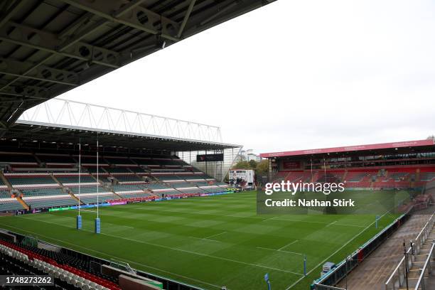 General view prior to the Gallagher Premiership Rugby match between Leicester Tigers and Sale Sharks at Mattioli Woods Welford Road Stadium on...