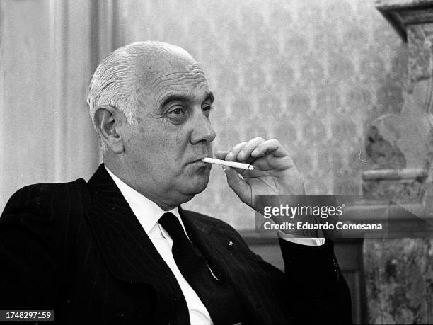 De facto Argentine President Lieutenant General Alejandro Agustín Lanusse smokes a cigarette in the Quinta presidencial de Olivos , Buenos Aires,...