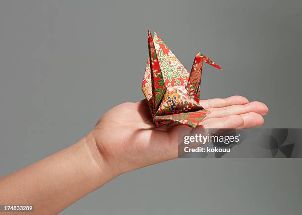 traditional japanese crane - origami asia stock pictures, royalty-free photos & images