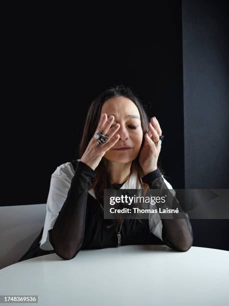 Actress Elina Lowensohn poses for a portrait shoot during the 76th Cannes Film Festival on May 19, 2023 in Cannes, France.