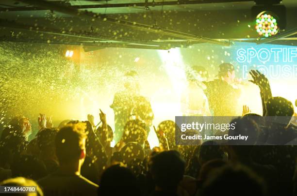Korean-Australian rap crew 1300 perform during the Hip Hop Artist Showcase & Party at Spotify House during SXSW Sydney on October 21, 2023 in Sydney,...