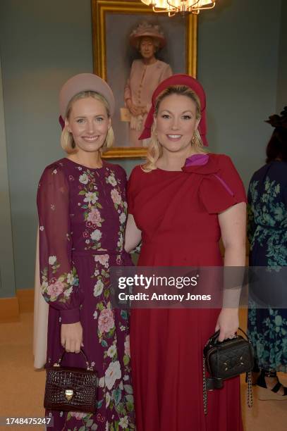 Laura-Ann Barr and Natalie Rushdie attends the QIPCO British Champions Day at Ascot Racecourse on October 21, 2023 in Ascot, England.