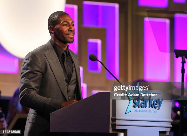 Greg Jennings speaks during the 2013 Starkey Hearing Foundation's "So the World May Hear" Awards Gala on July 28, 2013 in St. Paul, Minnesota.