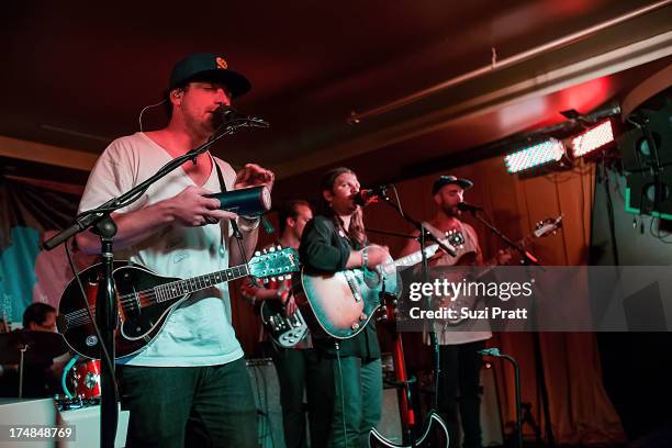 Casey Wescott, Christian Wargo, Ian Murray, and Peter Murray of Poor Moon on July 28, 2013 in Seattle, Washington.