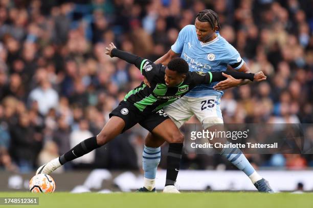 Ansu Fati of Brighton & Hove Albion is challenged by Manuel Akanji of...  News Photo - Getty Images