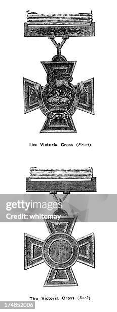 the victoria cross - war medal stock illustrations