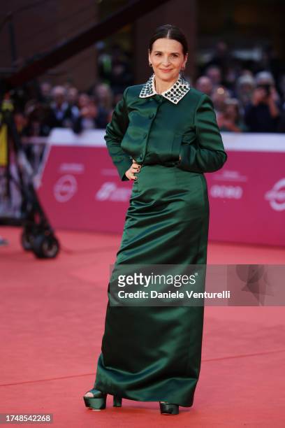Juliette Binoche attends a red carpet for the movie "La Passion De Dodin Bouffant" during the 18th Rome Film Festival at Auditorium Parco Della...