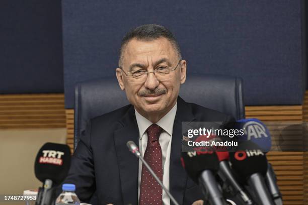 Fuat Oktay, Chairman of the Turkish Grand National Assembly Foreign Affairs Committee, meets with Danish Foreign Minister Lars Lokke Rasmussen in...