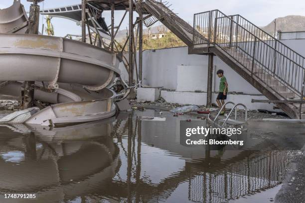 Flooded pool in the aftermath of Hurricane Otis in Acapulco, Guerrero state, Mexico, on Thursday, Oct. 26, 2023. Hurricane Otis left a trail of...