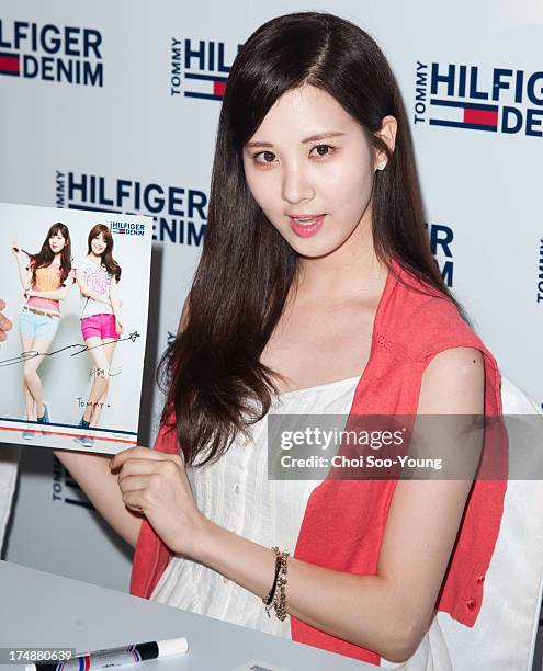 Seo-Hyun of Girls' Generation attends the autograph session for Tommy Hilfiger Denim on July 28, 2013 in Seoul, South Korea.