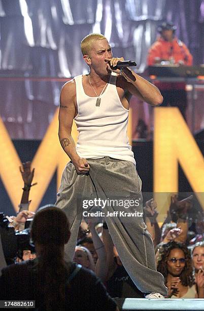 Eminem during MTV VMA 2000 Stage at Radio City Music Hall in New York City, New York, United States.