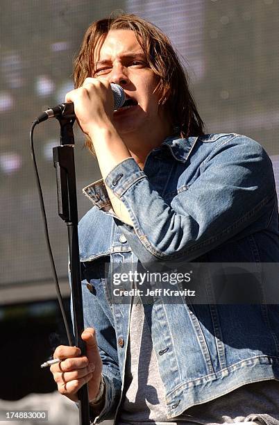 Julian Casablancas of the Strokes during 10th Annual KROQ Weenie Roast at Irvine Meadows in Irvine, California, United States.