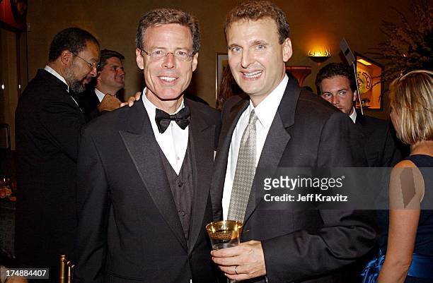 Jeff Bewkes & Phil Rosenthal during The 54th Annual Primetime Emmy Awards - HBO Post Party at Spago's in Los Angeles, California, United States.