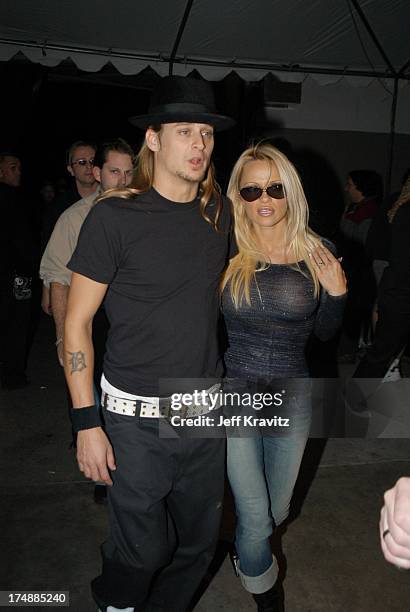 Kid Rock & Pamela Anderson during VH1 Big in 2002 Awards - Backstage and Audience at Grand Olympic Auditorium in Los Angeles, CA, United States.