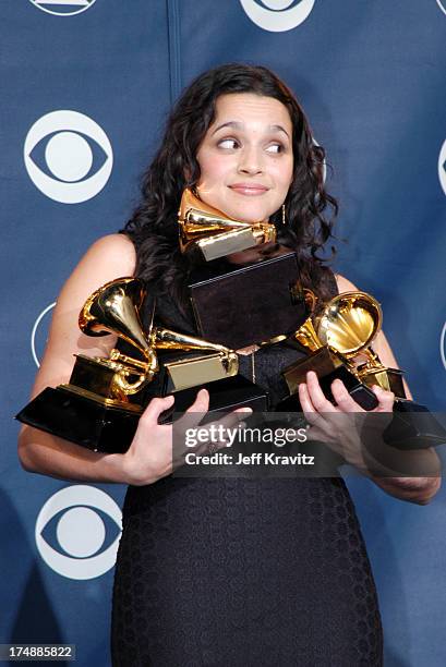 Norah Jones wins two GRAMMY's for Best Female Pop Vocal Performance and Best Pop Vocal Album .