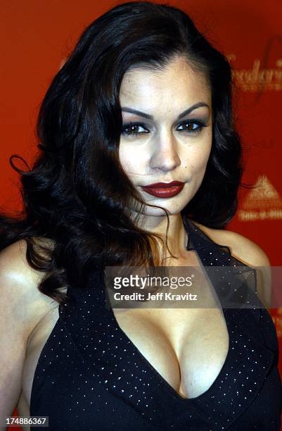 Aria Giovanni during Frederick's of Hollywood Debuts Fall 2003 Collection at Smashbox Studios in Culver City, CA, United States.