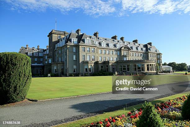 View of the main Gleneagles Hotel at The Gleneagles Hotel Golf Resort which will be the host venue for the 2014 Ryder Cup on July 27, 2013 in...