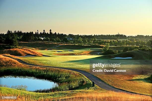 The 618 yards par 5, 9th hole 'Crock O'Moss' on The PGA Centenary Course at The Gleneagles Hotel Golf Resort which will be the host venue for the...