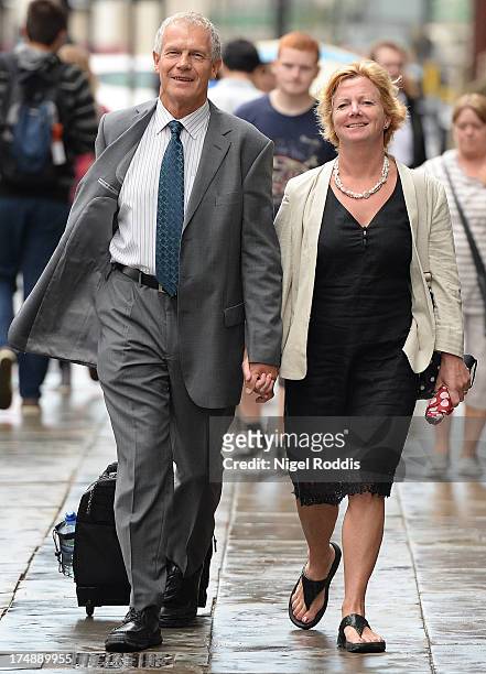 Dr Judith Ames arrives with her fiancee Robert Owens at a Medical Practitioners Tribunal Service hearing where she is charged with misconduct on July...