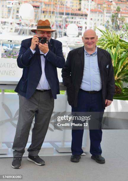 Jose Luis Lopez Linares, Antonio Saura, Photocall of the documentary film 'Goya, Carriere & The Ghost of Bunuel', 75th Cannes Film Festival, May 22,...