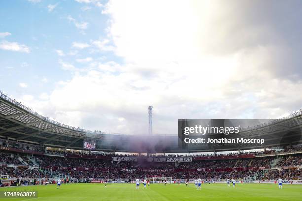 General view at kick off during the Serie A TIM match between Torino FC and FC Internazionale at Stadio Olimpico di Torino on October 21, 2023 in...
