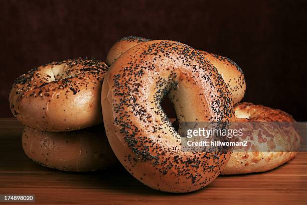 bagel group - poppy seed stock pictures, royalty-free photos & images
